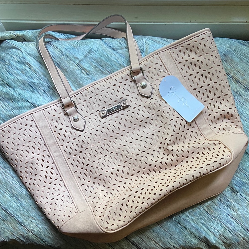 Jessica Simpson Light Pink Cut-Out Tote